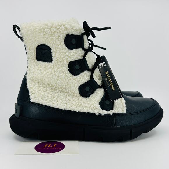 Sorel Women's Explorer II Joan Cozy Boots Black/Sea Salt NL4601-010 Size 7.5 - Picture 1 of 11